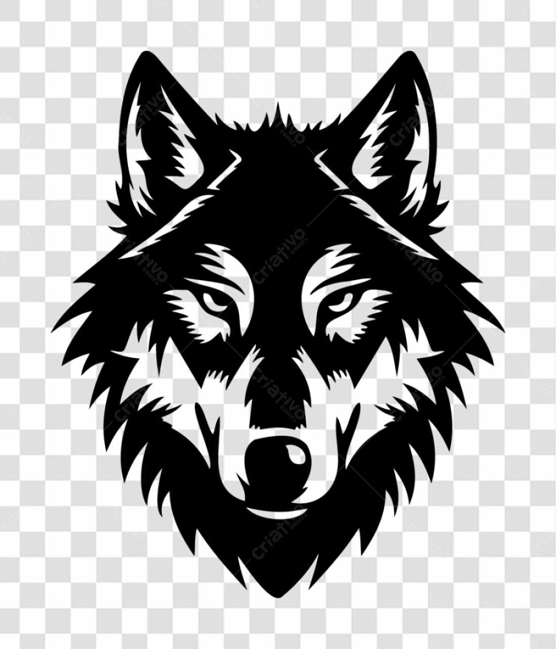 Logotipo Lobo Preto PNG com fundo transparente