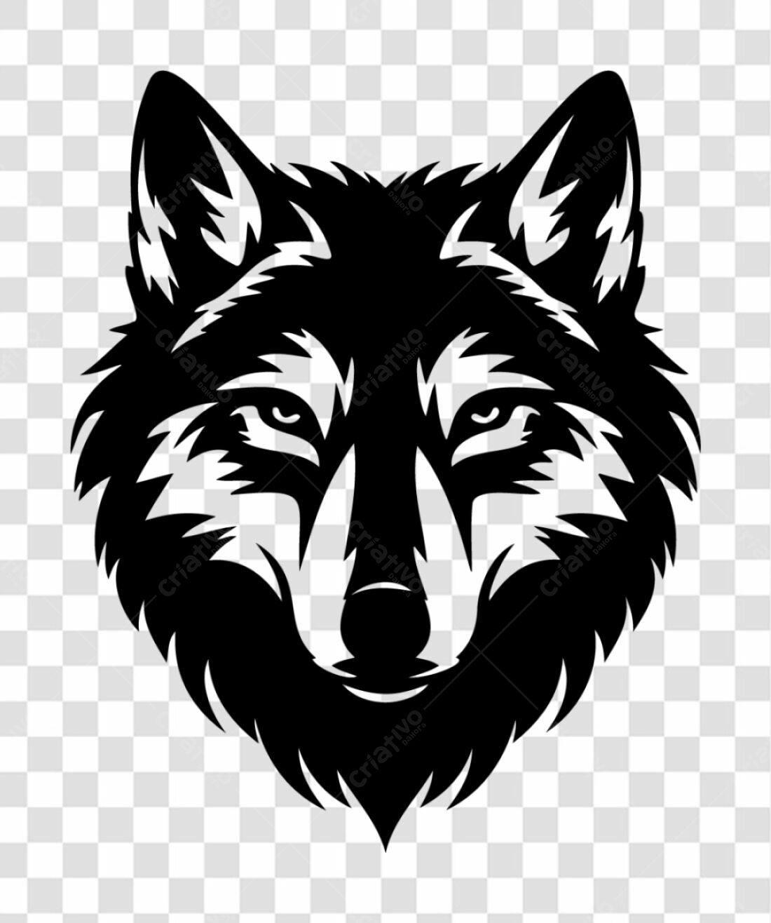 Logotipo Lobo Preto PNG com fundo transparente
