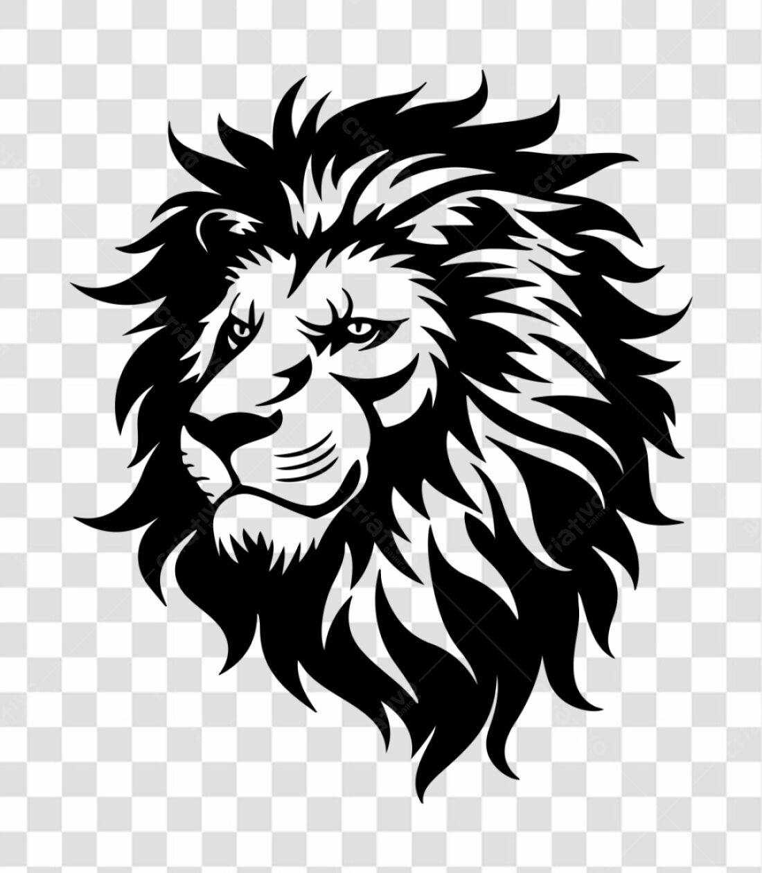 Logotipo Leao Preto PNG com fundo transparente