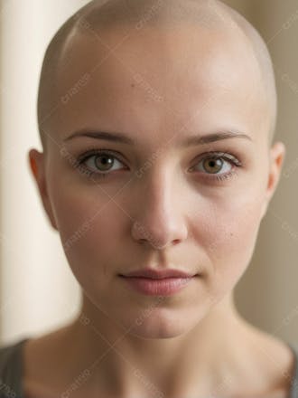 Mulher com leucemia sem cabelo