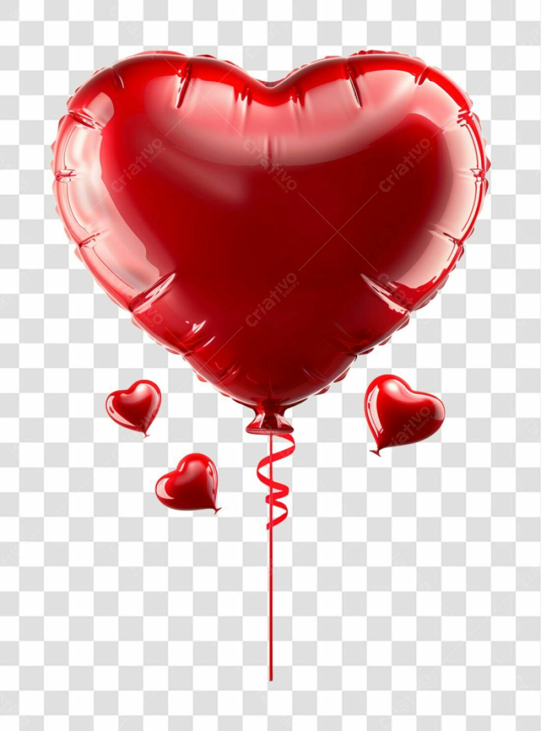 Icone Dia dos Namorados Balão Vermelho PNG com fundo transparente