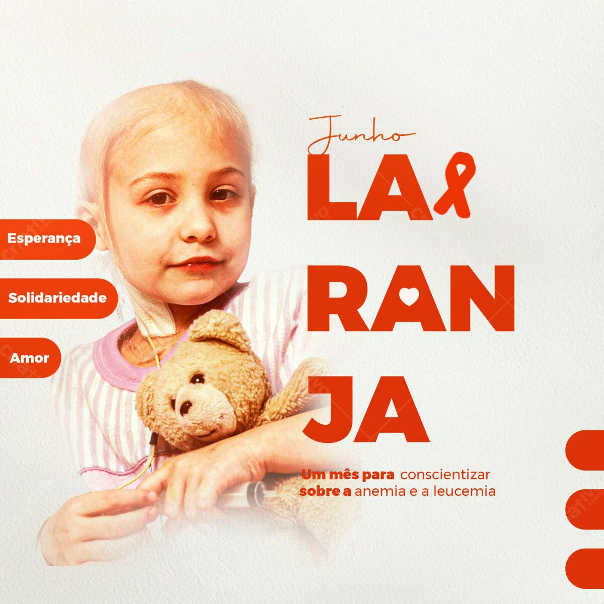 Post para Junho Vermelho - Conscientização Leucemia e Anemia PSD Editável