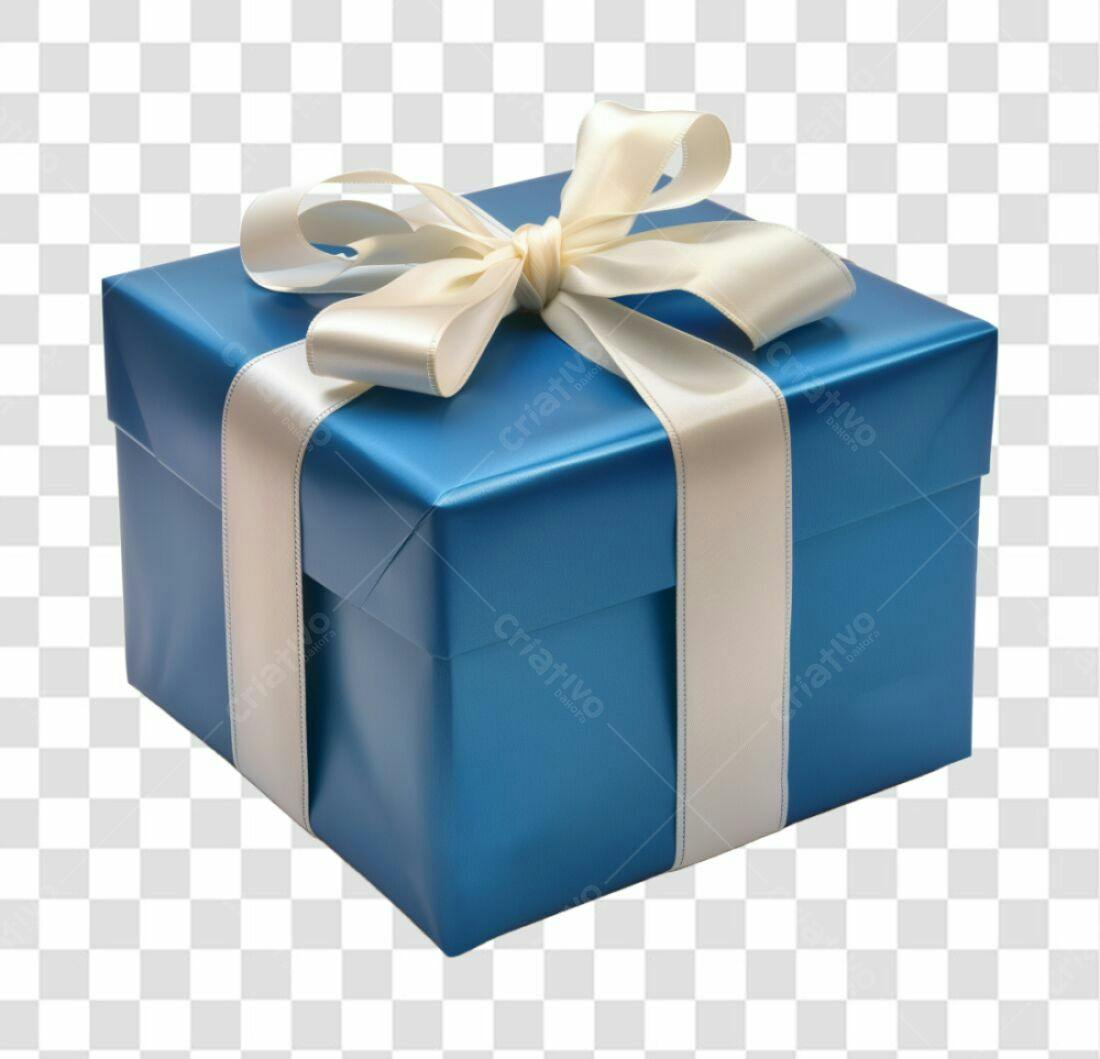 Icone Presente Azul Natal PNG com fundo transparente