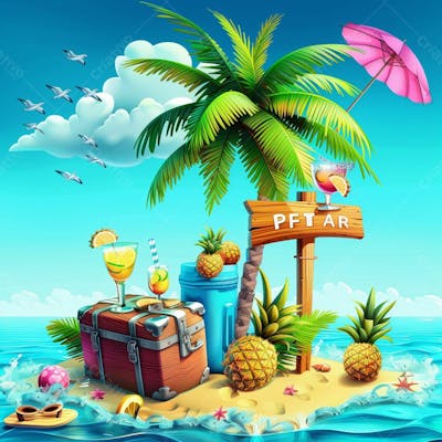 Praia Barco Em Uma Ilha