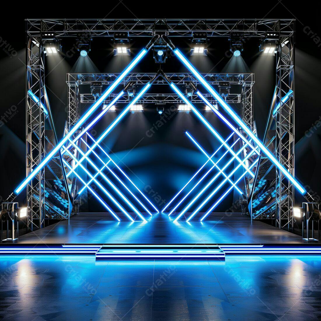 Palco Neon Azul para Show