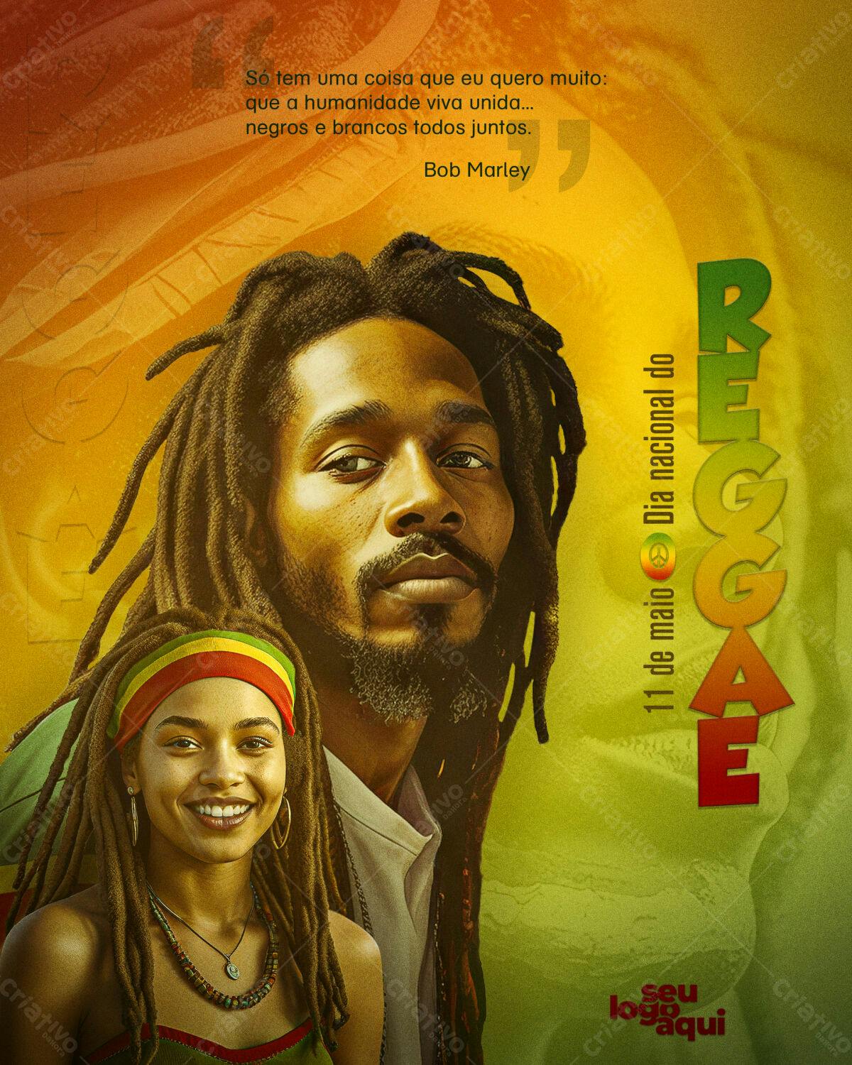 Flyer Dia Nacional do Reggae PSD Editável