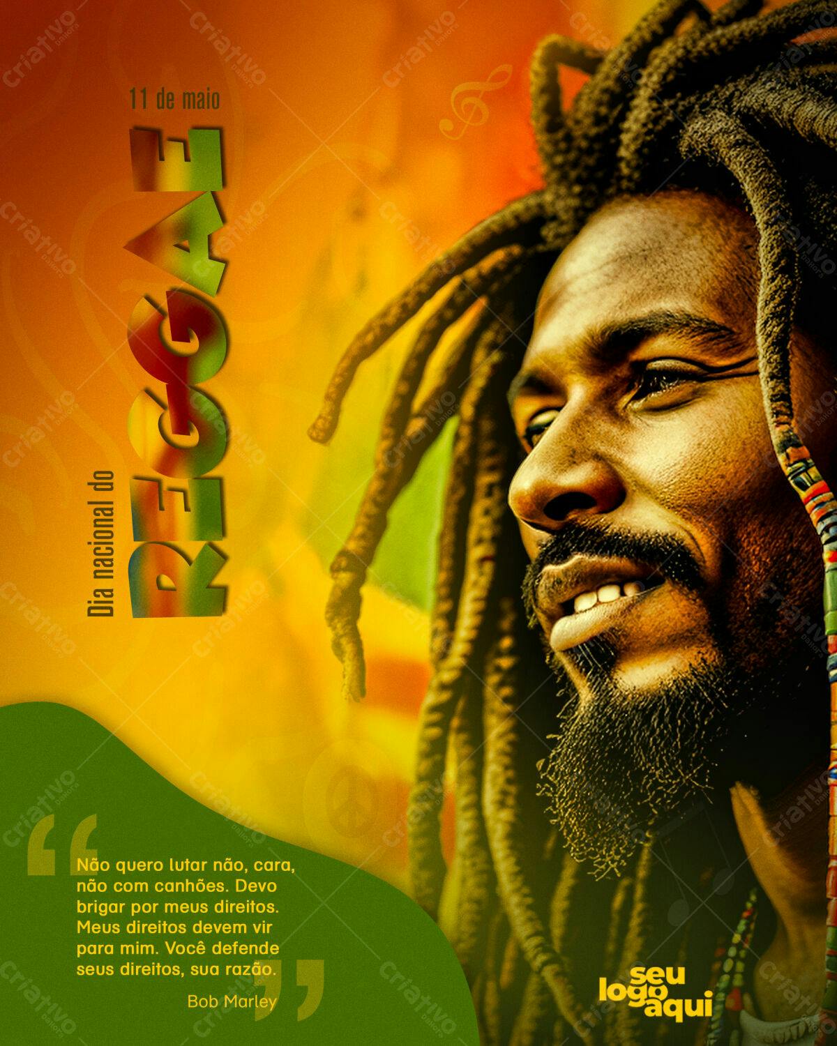 Flyer Dia Nacional do Reggae PSD Editável