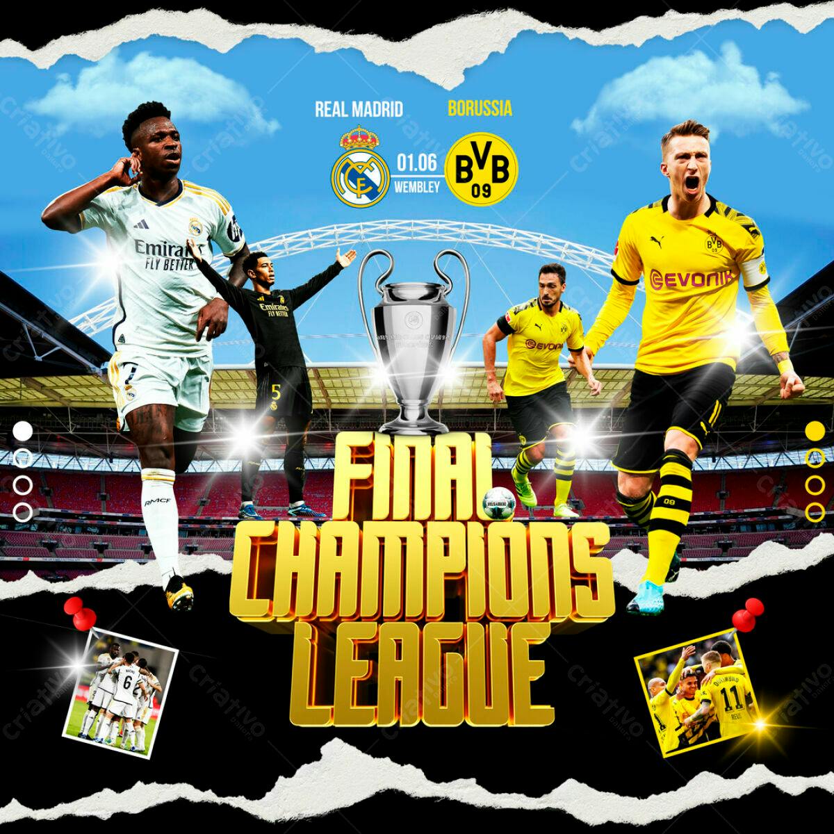 Flyer Final da Champions League PSD Editável