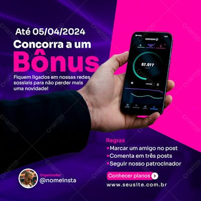 Provedor De Internet Social Media Post Concorra A Um Bônus