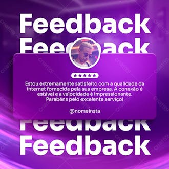 Provedor de internet social media post feedback de cliente