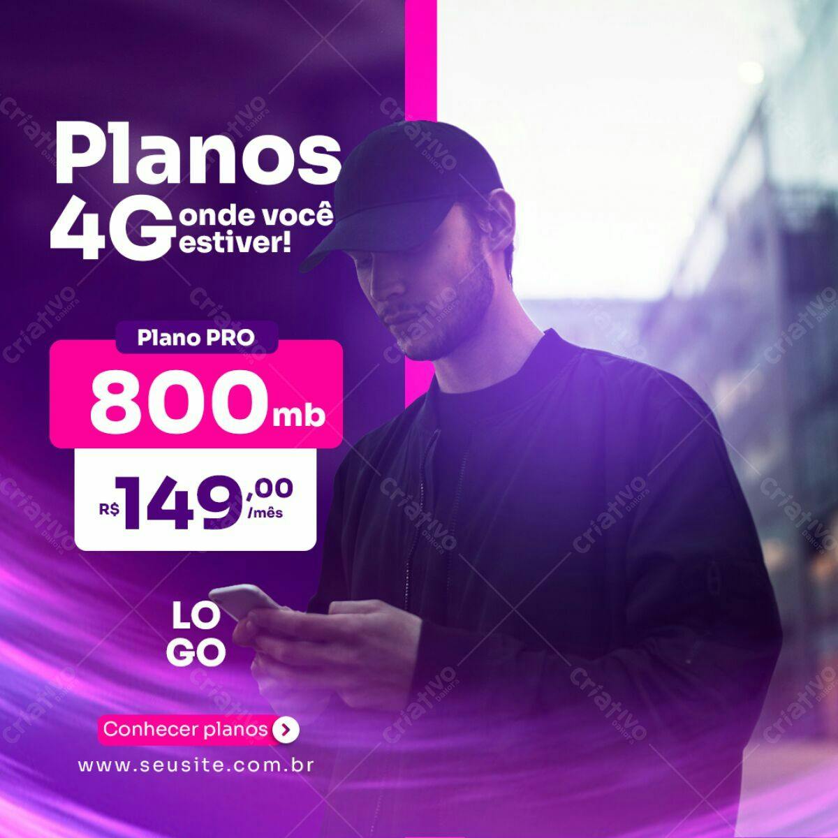 Post para Promoção de Planos 4G PSD Editável