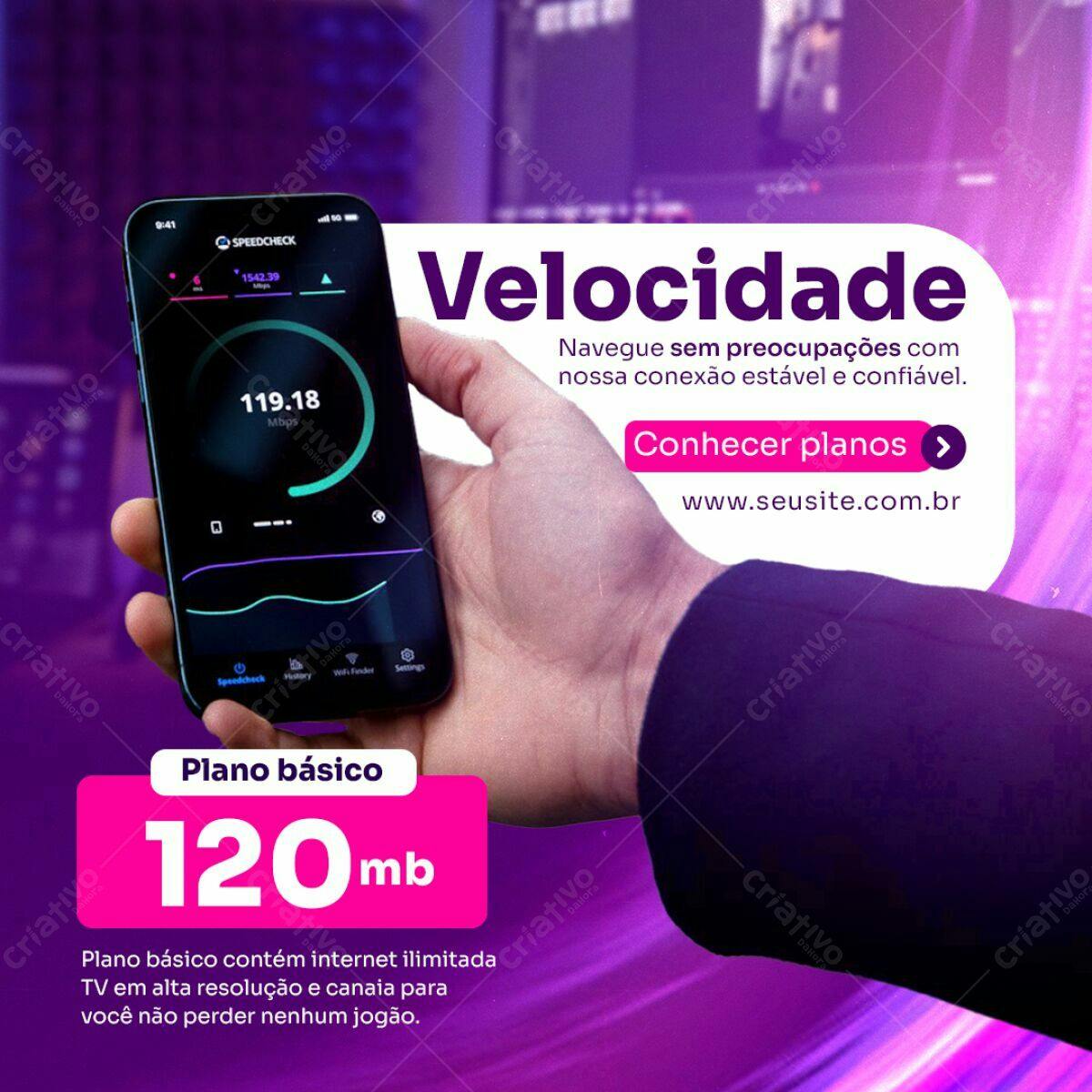 Anúncio Internet Plano Básico PSD Editável
