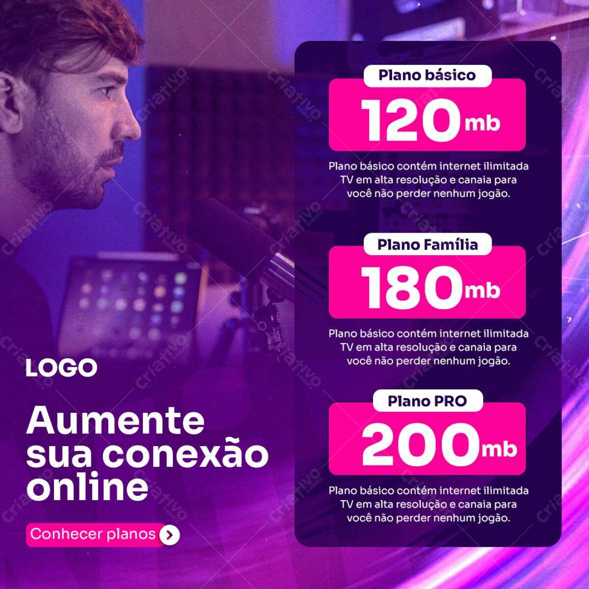 Post para Redes Sociais Anúncio Internet PSD Editável