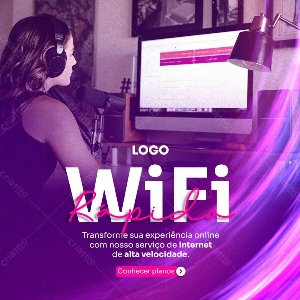 Provedor De Internet Social Media Post Wifi Rápido