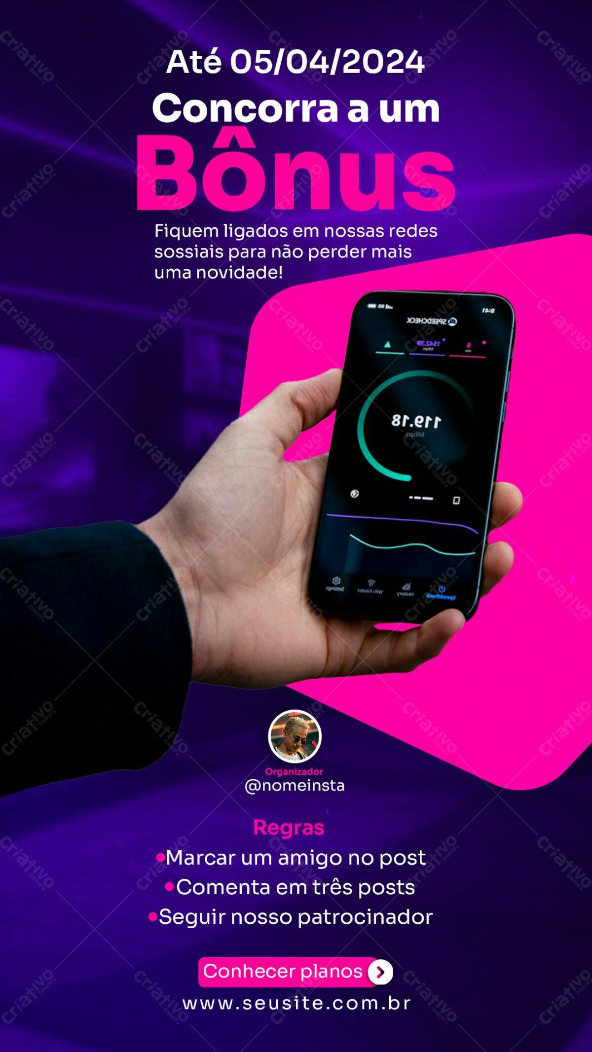 Flyer Concurso Sorteio Bônus PSD Editável