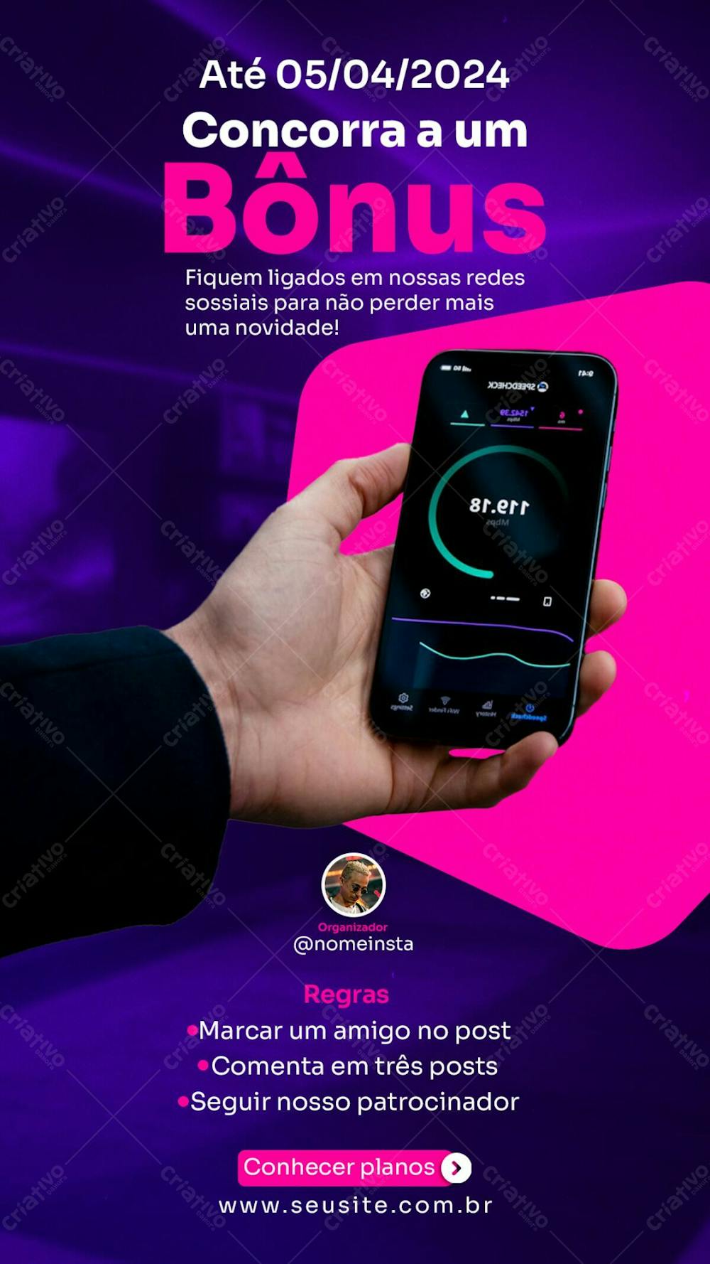 Stories Provedor De Internet Social Media Post Concorra A Um Bônus