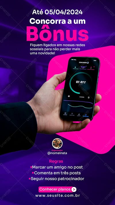 Stories Provedor De Internet Social Media Post Concorra A Um Bônus