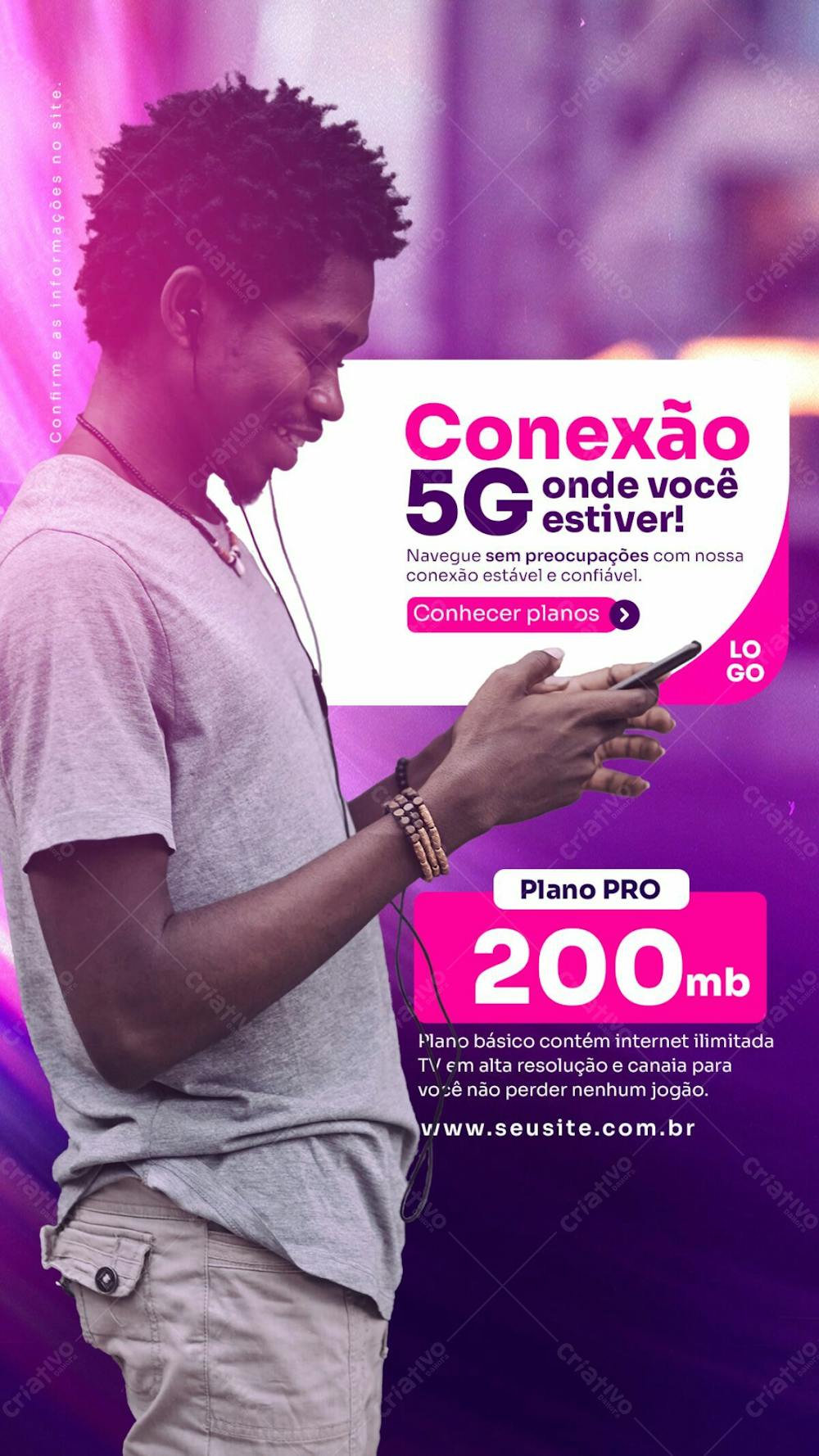 Stories Provedor De Internet Social Media Post Conexão 5G Onde Você Estiver