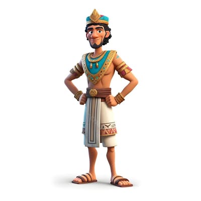  Desenho animado 3D De Homem Egípcio Da Civilização Antiga