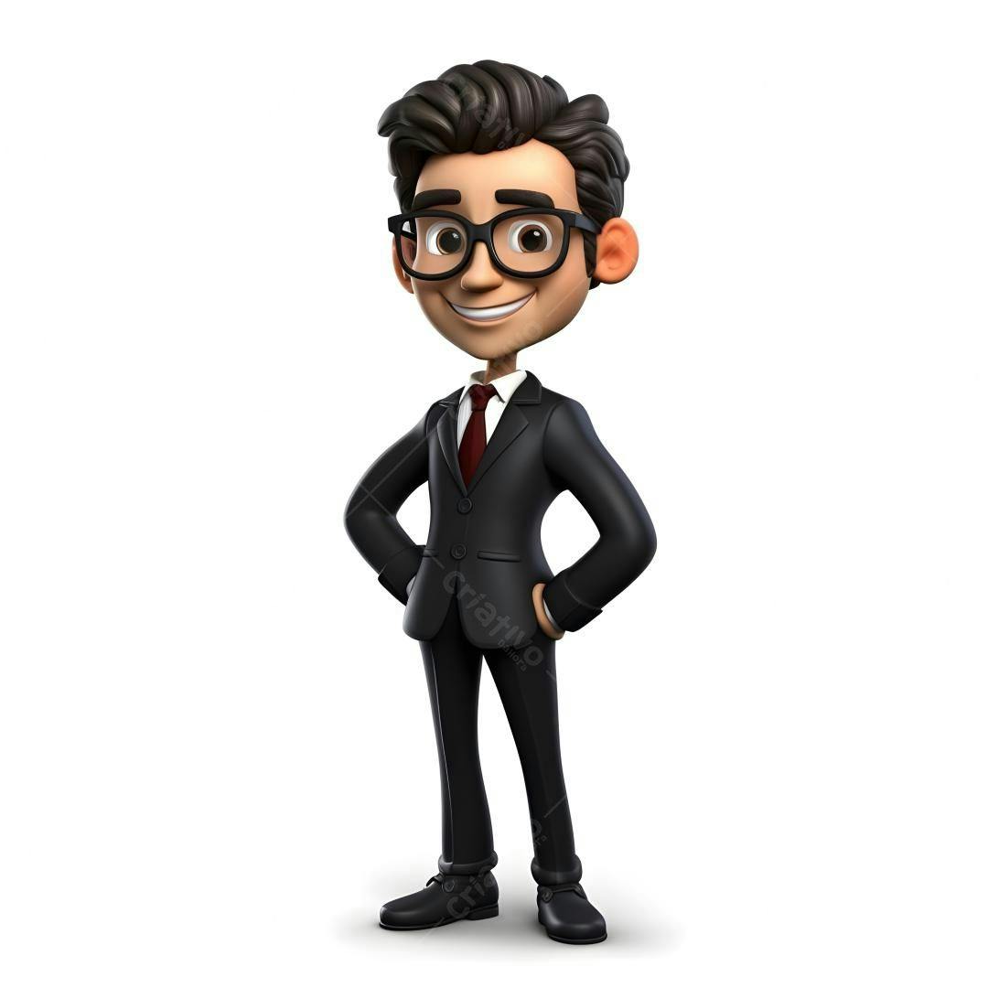 Personagem 3D Empresário Confiante