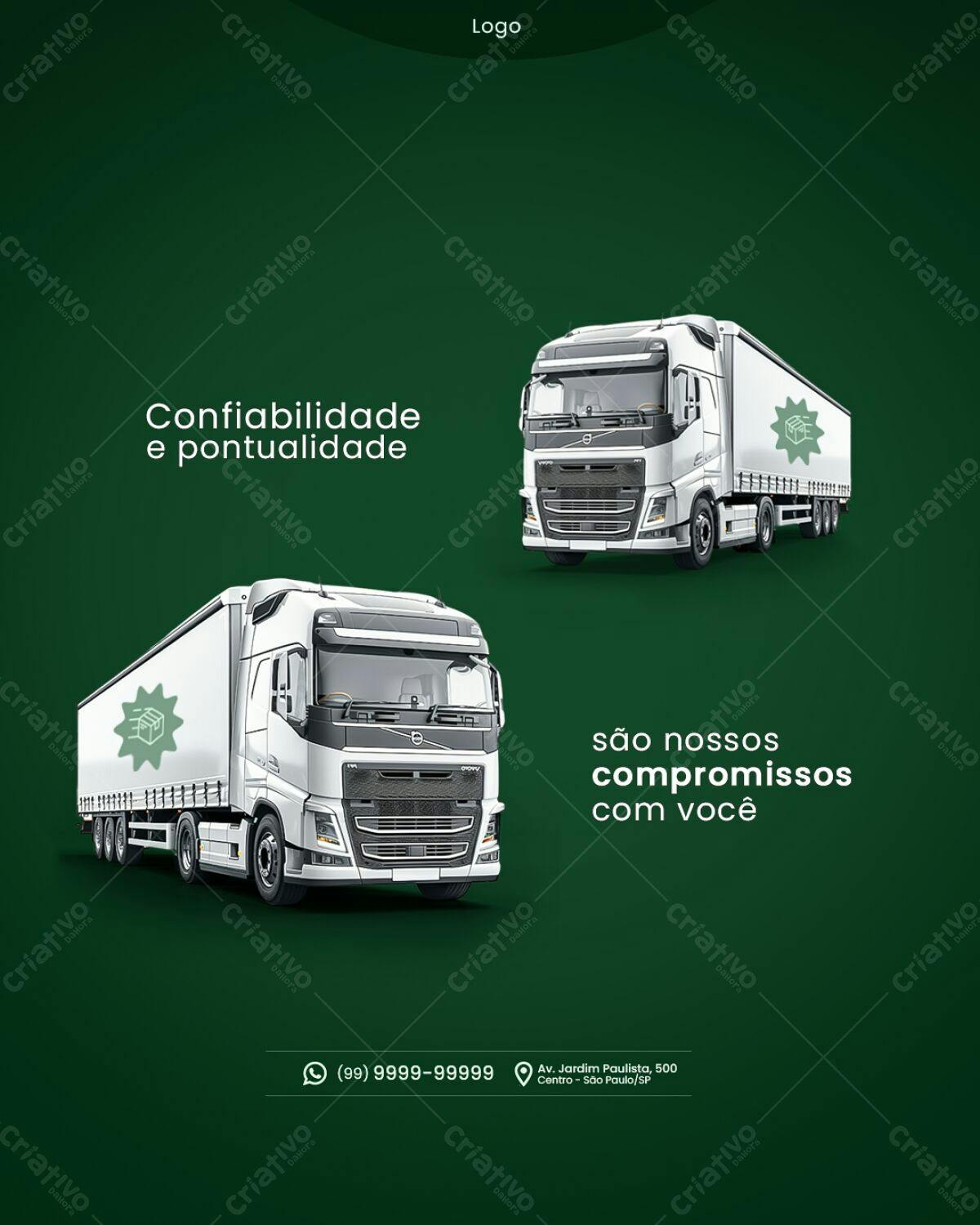 Postagem para Redes Sociais de Empresa de Transportes PSD Editável