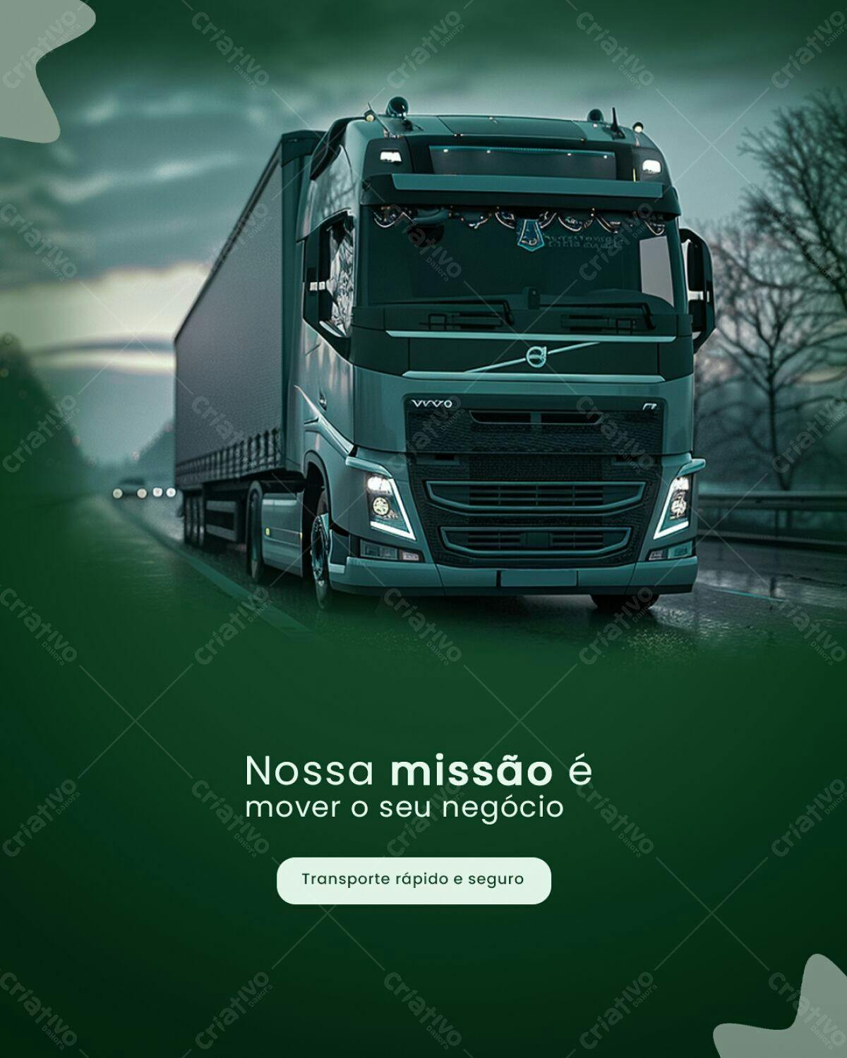 Post para Redes Sociais Caminhão Volvo PSD Editável