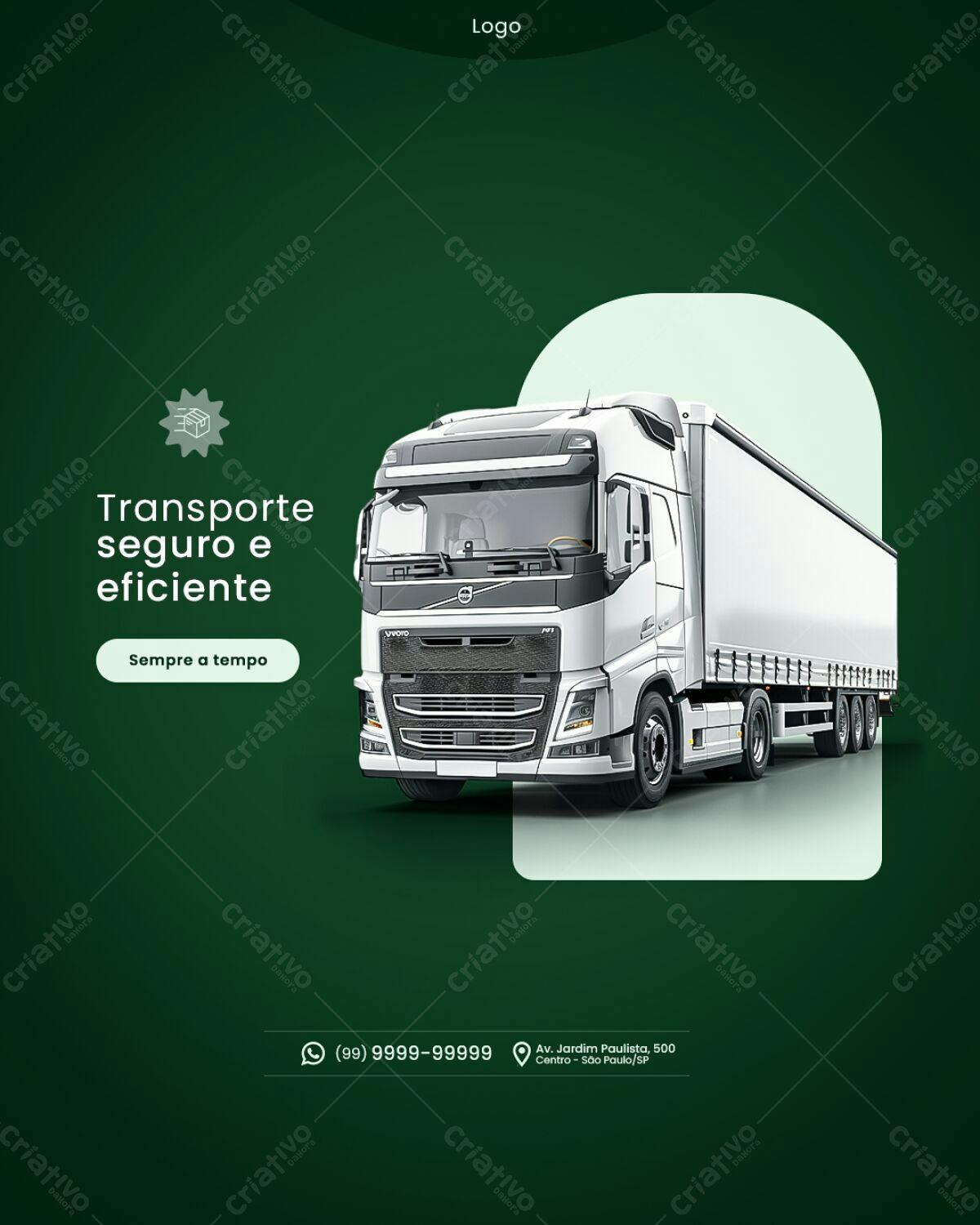 Postagem de Mídias Sociais para Transportes PSD Editável