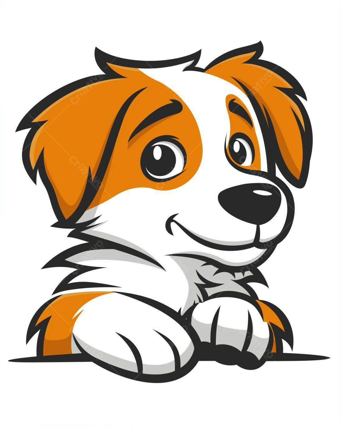 Cachorro fofo com orelhas laranja brincando