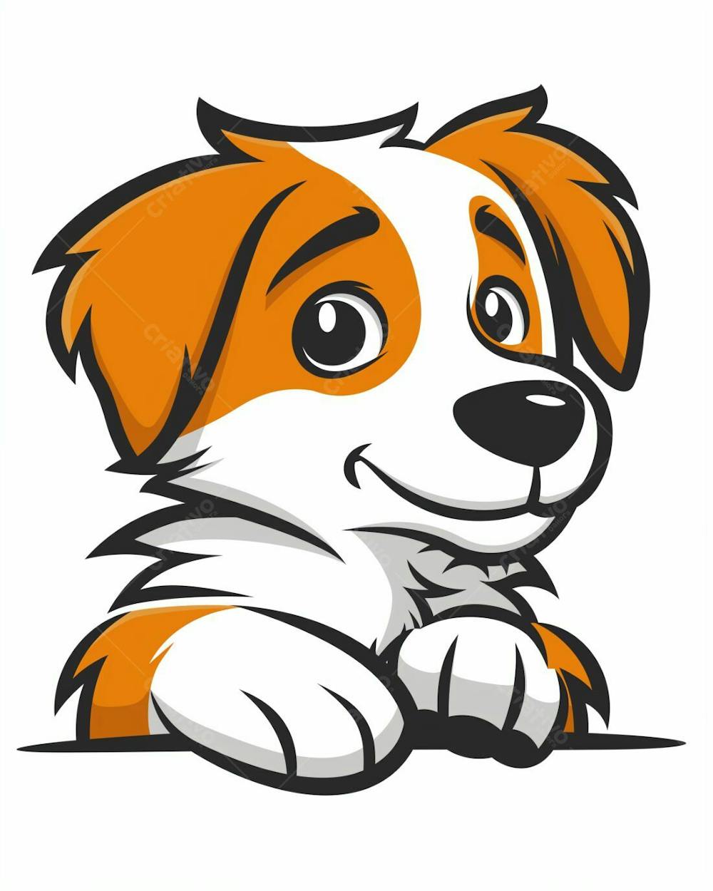Cachorro Fofo Em Estilo Cartoon
