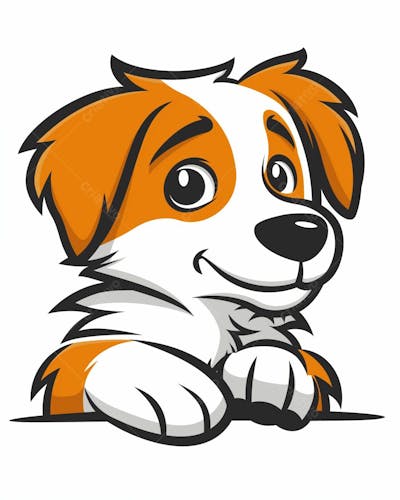 Cachorro Fofo Em Estilo Cartoon