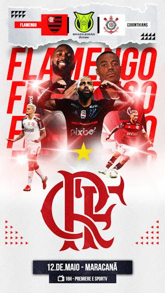 Flyer esportivo brasileirão flamengo stories