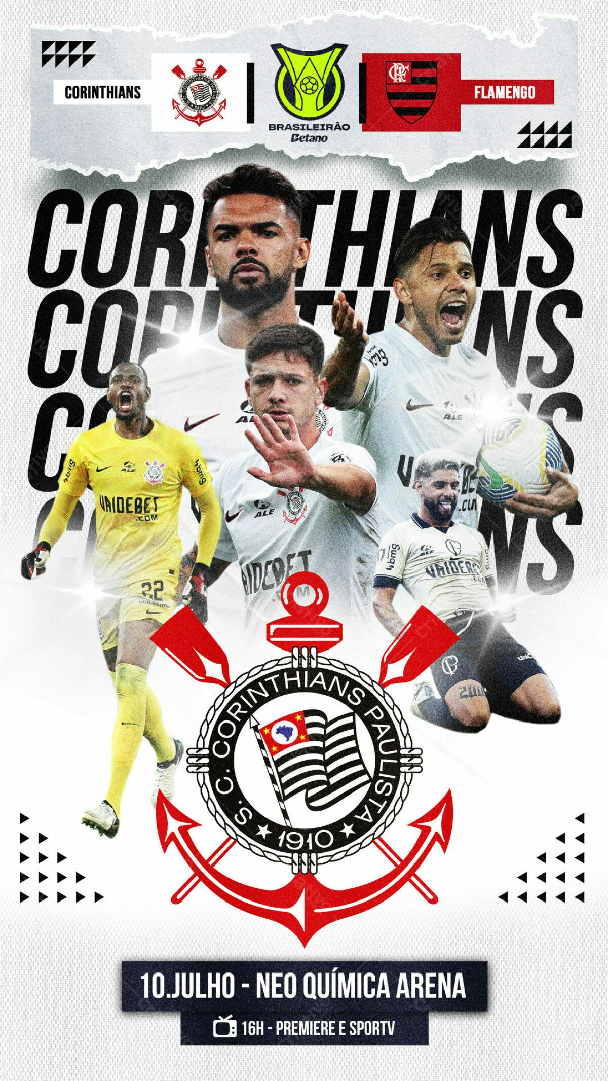 Flyer Corinthians vs Flamengo PSD Editável