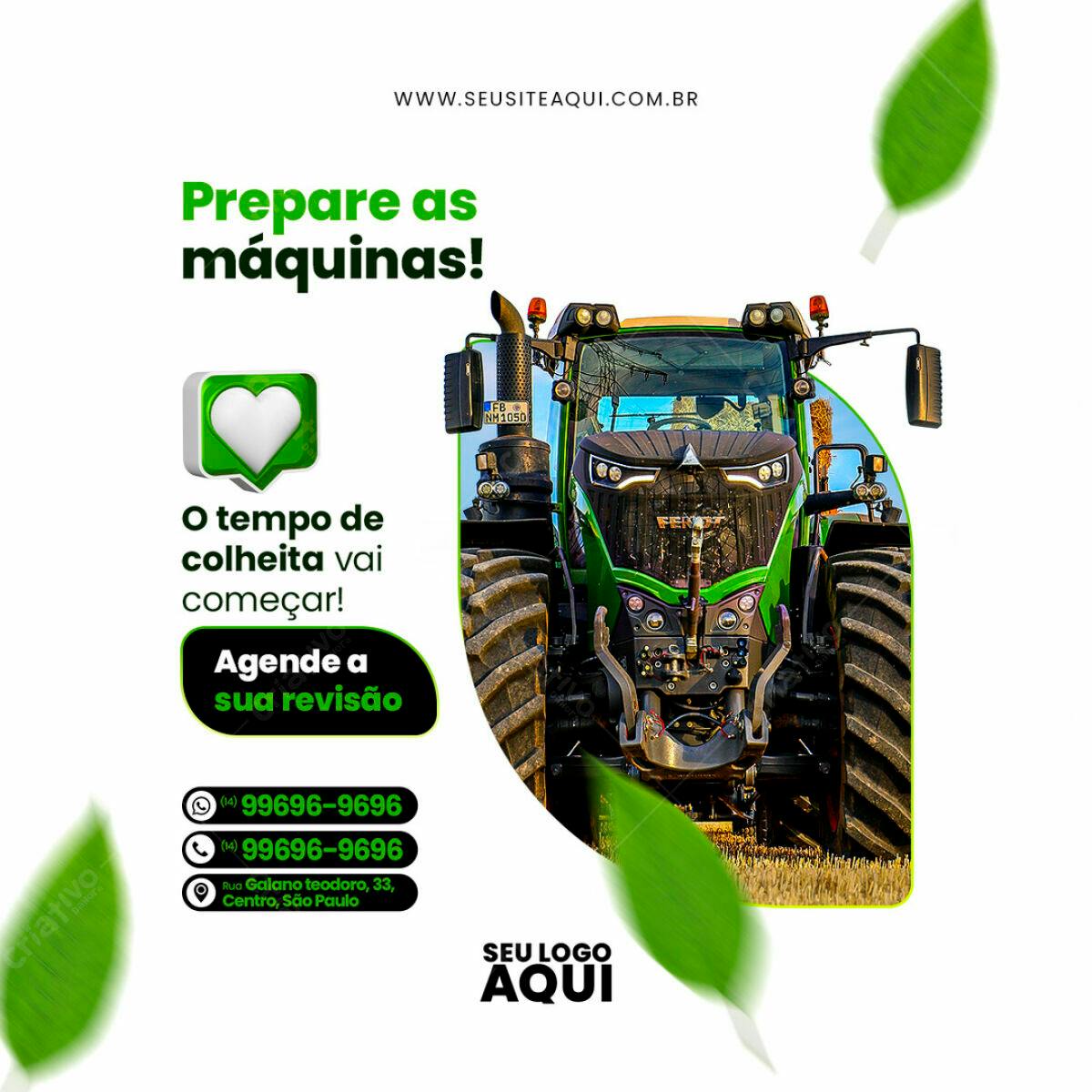 Postagem para Colheita PSD Editável
