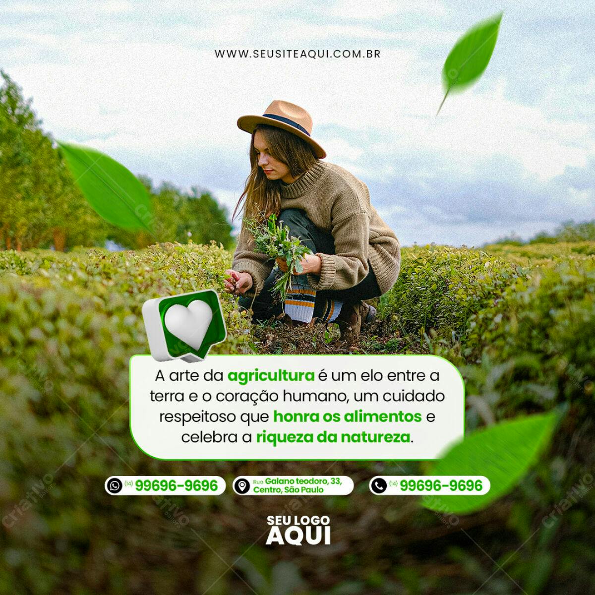 Post para Agricultura Orgânica PSD Editável