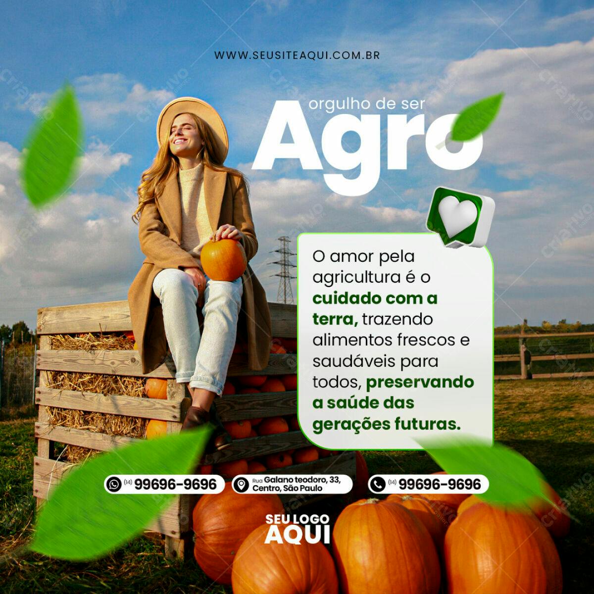 Post para Agricultura Orgânica PSD Editável