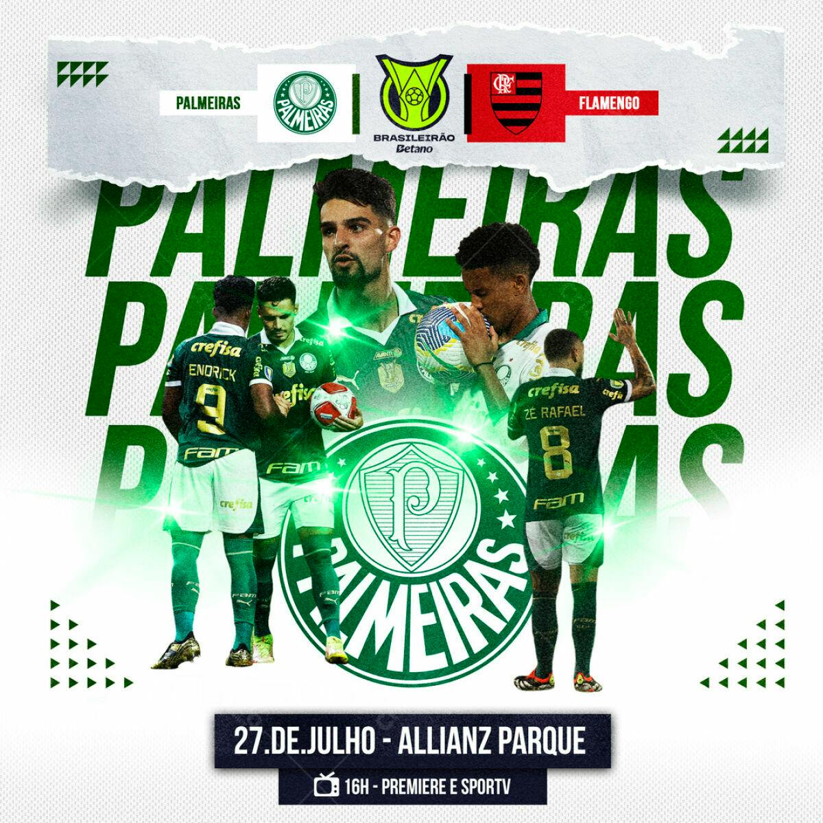 Flyer Palmeiras x Flamengo PSD Editável