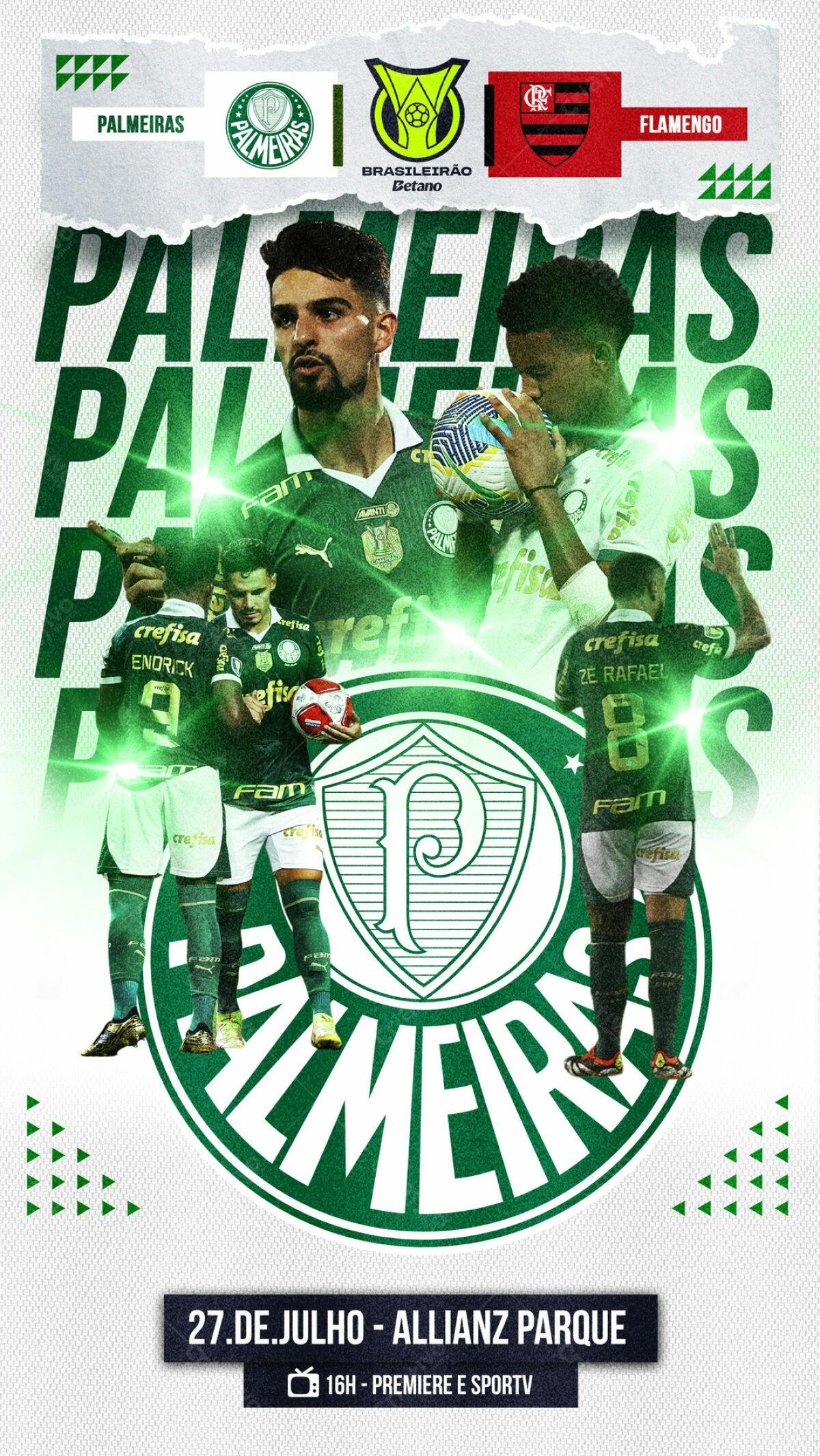 Flyer Palmeiras x Flamengo PSD Editável