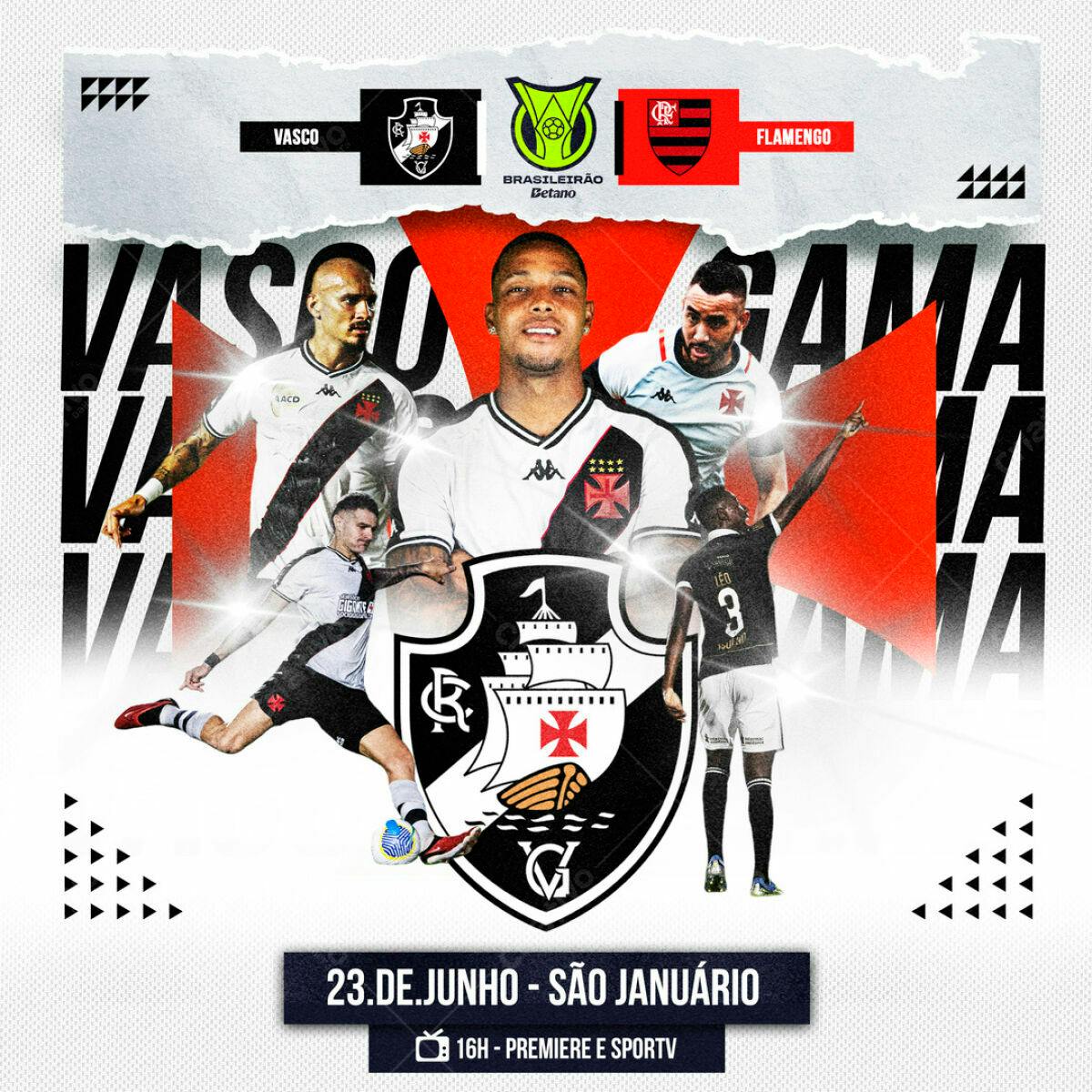 Flyer Vasco x Flamengo PSD Editável