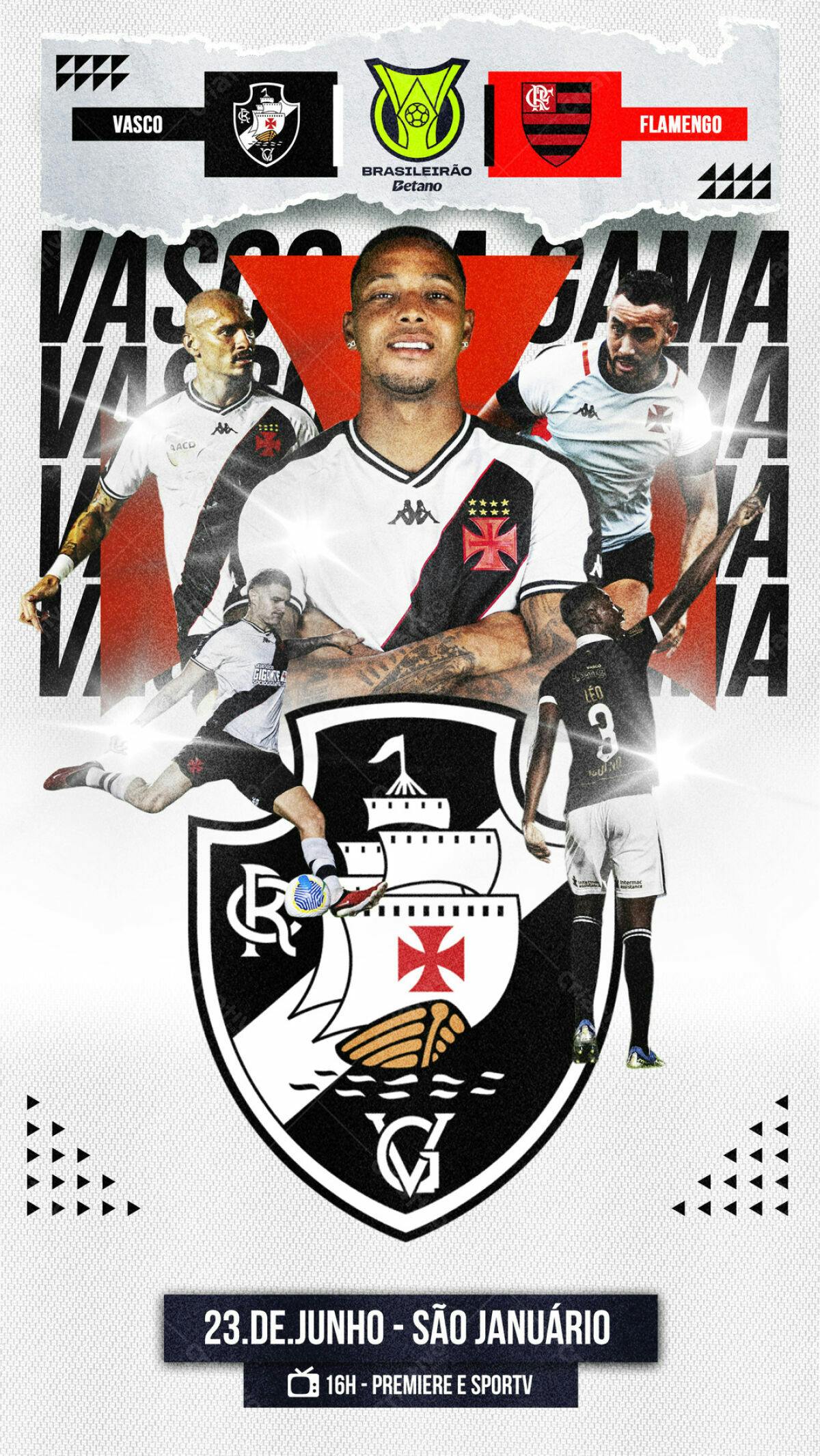 Flyer Vasco x Flamengo PSD Editável
