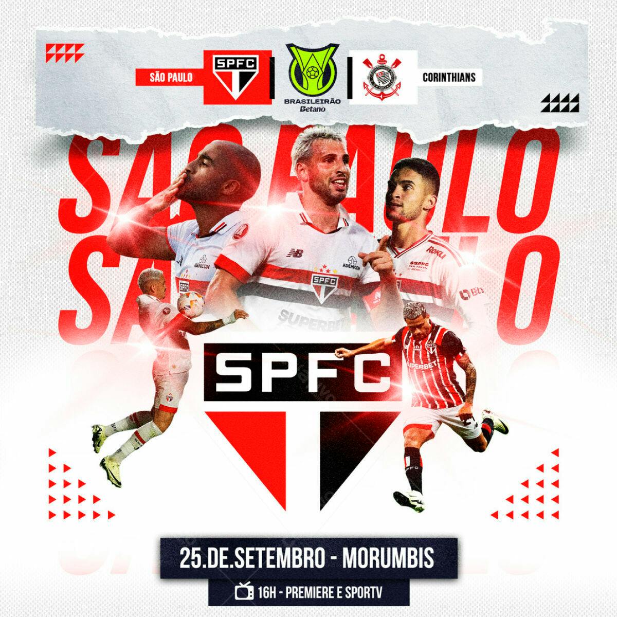 Flyer São Paulo x Corinthians PSD Editável