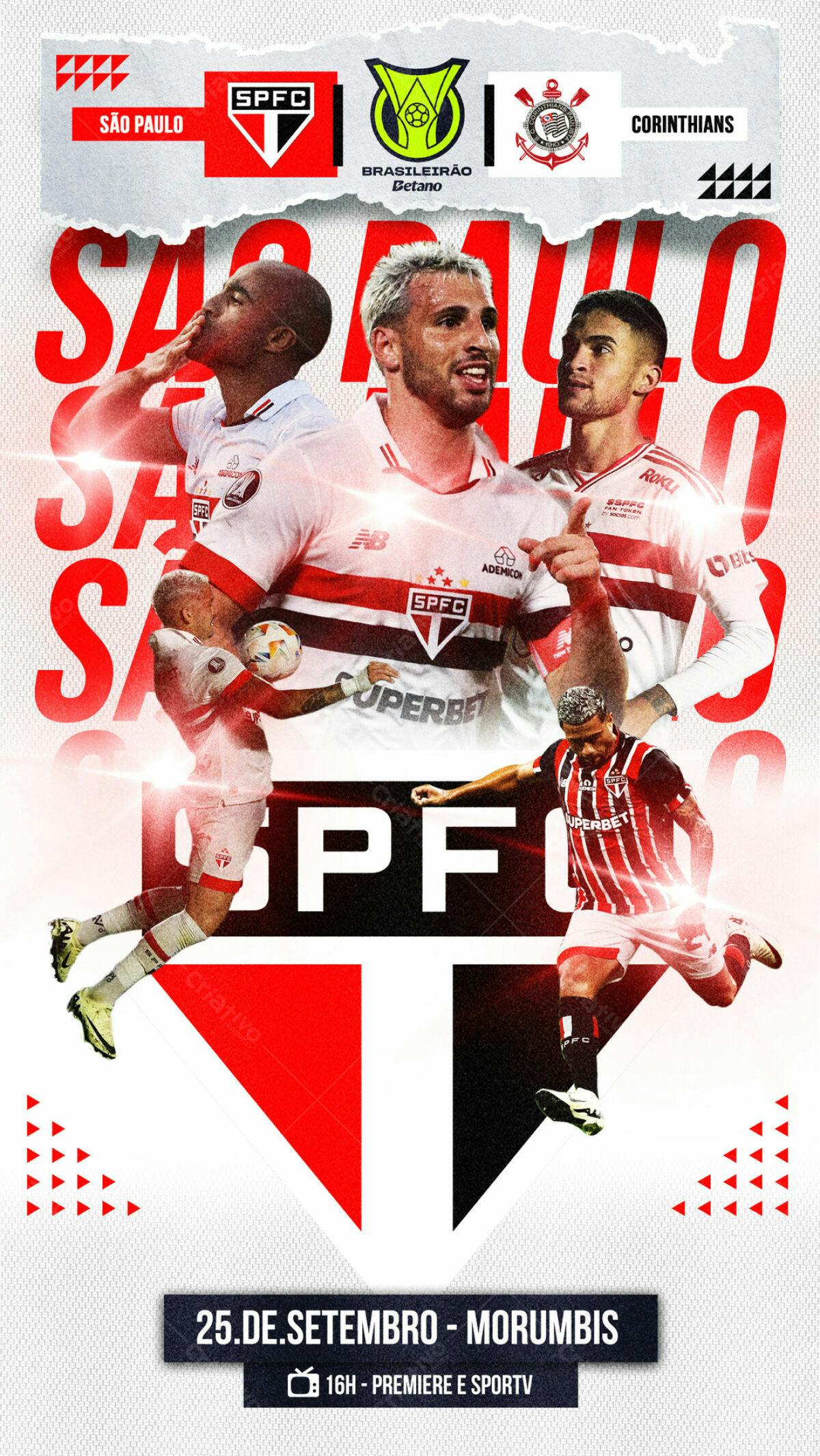 Flyer São Paulo x Corinthians PSD Editável