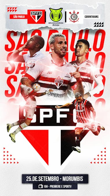 Flyer esportivo brasileirão são paulo stories