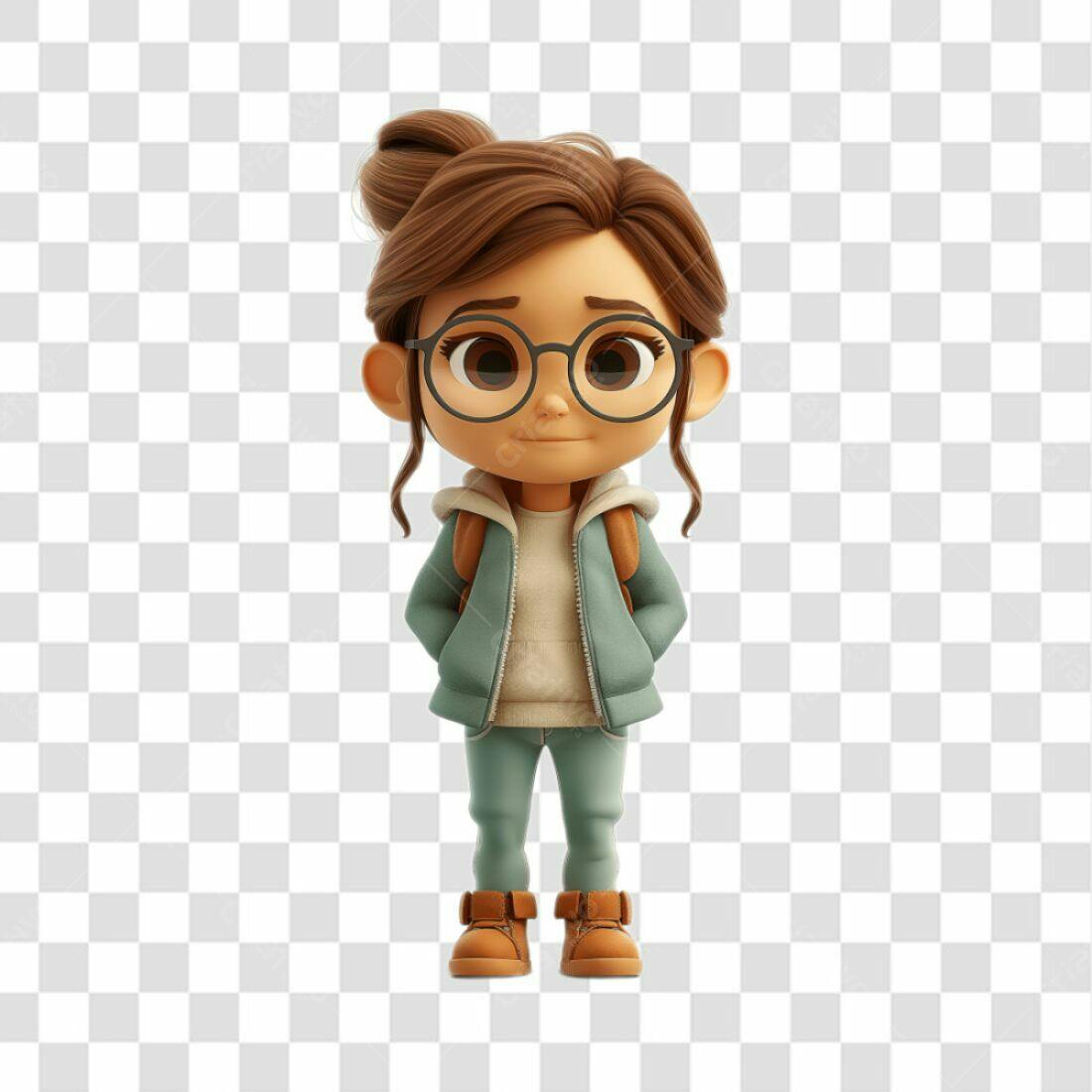 Icone Menina Estudante PNG com fundo transparente