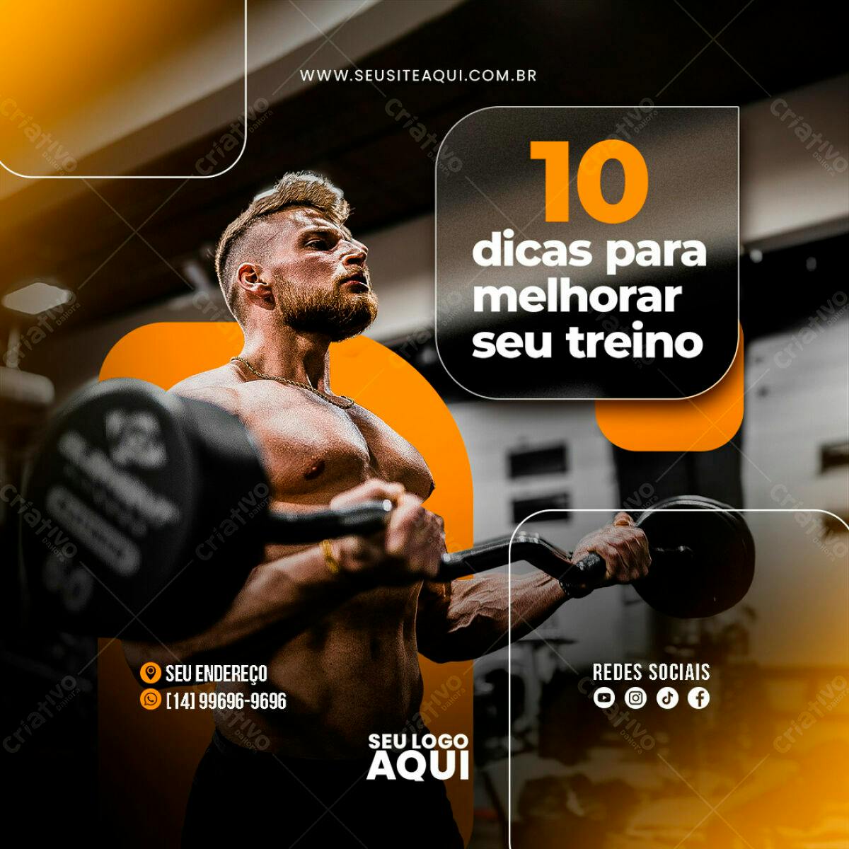 Post Instagram Treino Fitness PSD Editável