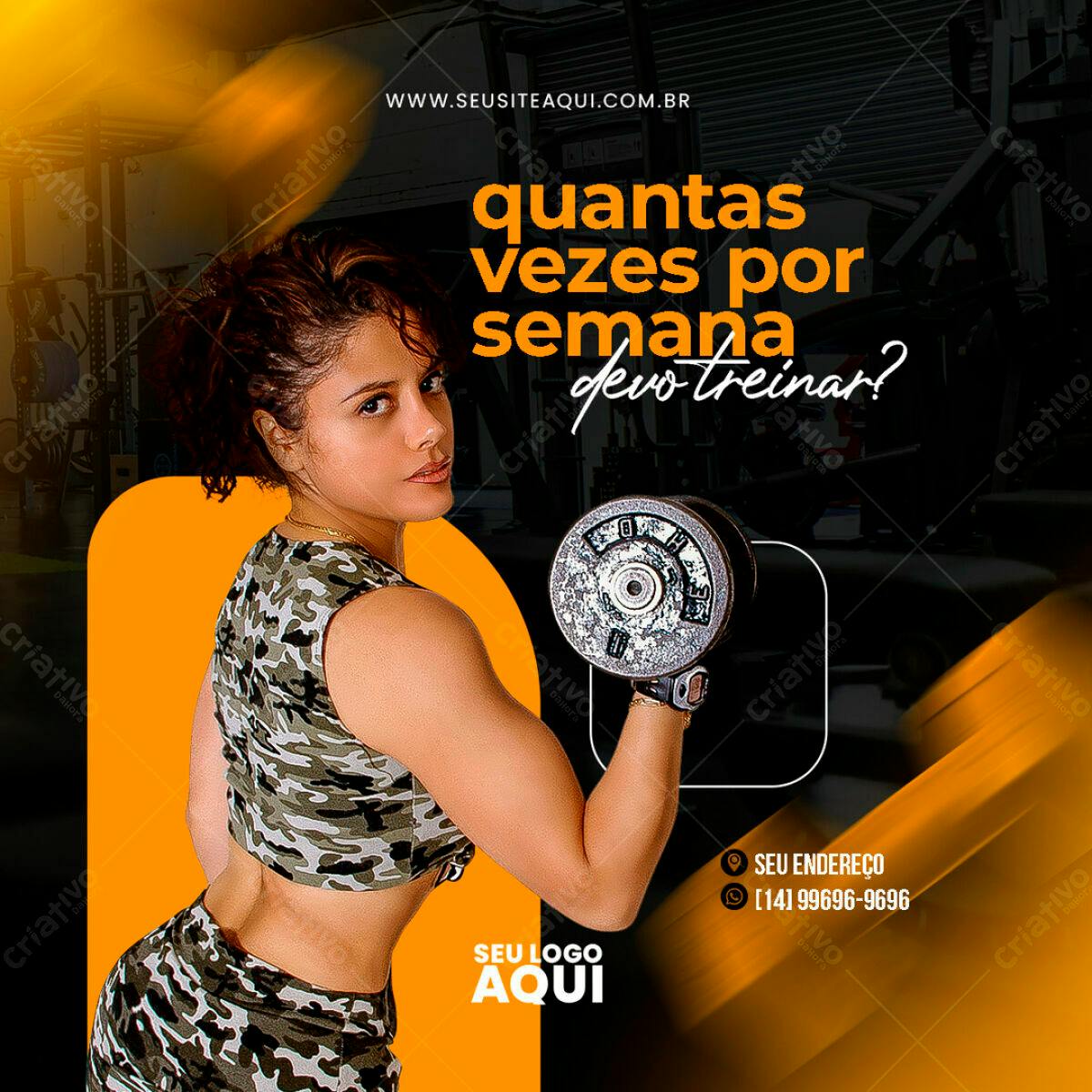 Flyer Academia Treino Semanal PSD Editável
