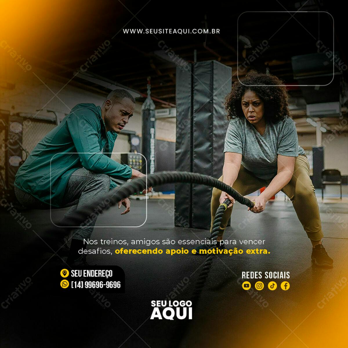 Flyer Academia Treinamento em Dupla PSD Editável