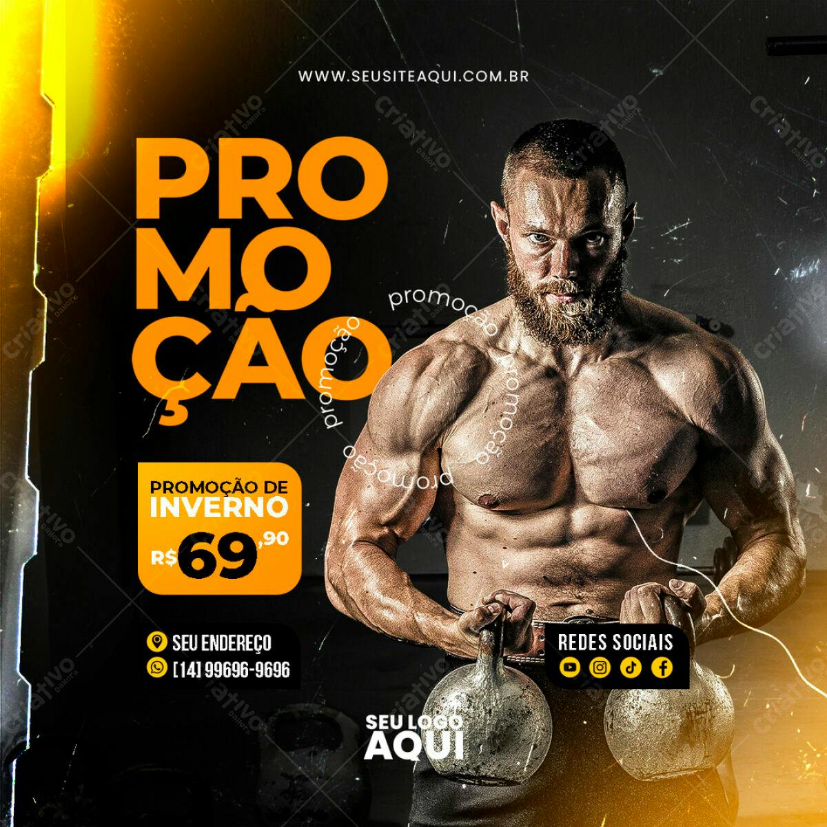 Flyer Promoção de Inverno Academia PSD Editável