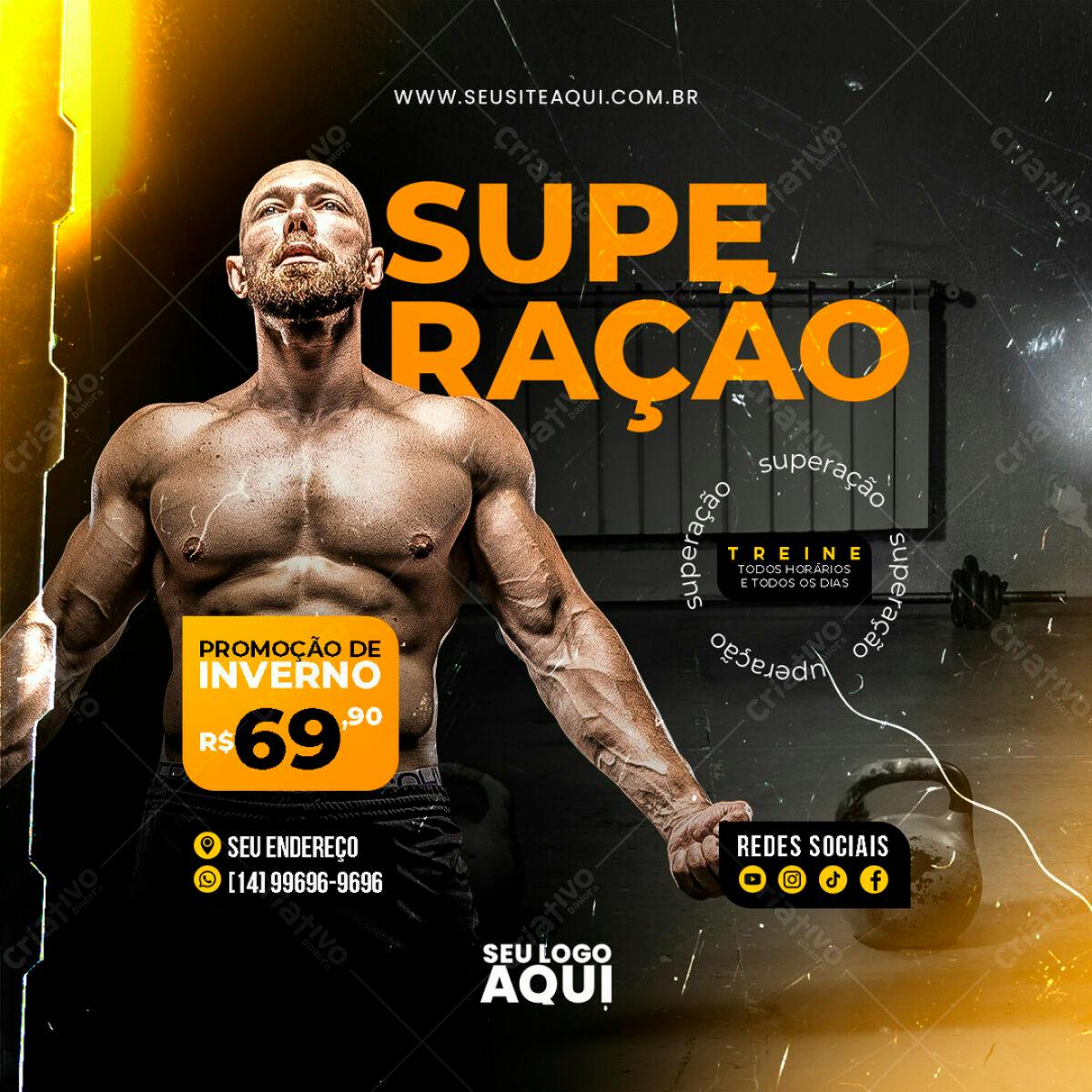 Flyer Academia Promoção Inverno PSD Editável