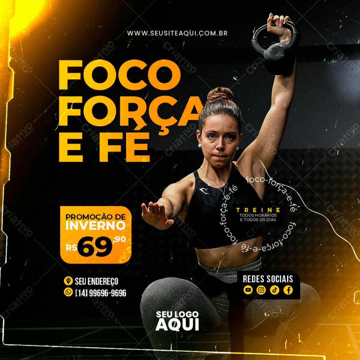 Flyer Academia Promoção Inverno PSD Editável