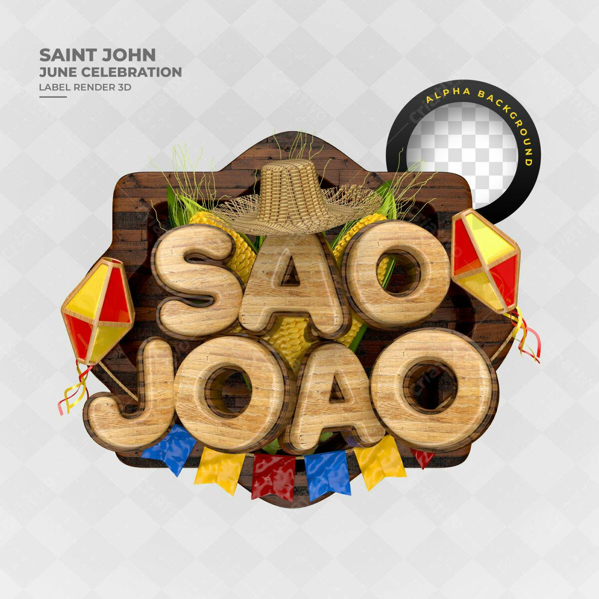 Label para Festa Junina PSD Editável
